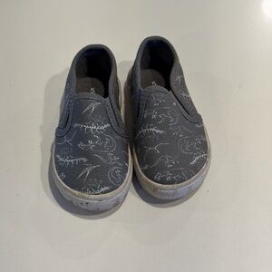 Gray Kids Dino Slip-On Shoes